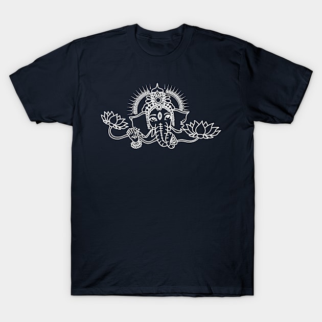 Good Blessings Ganesh Henna Design T-Shirt by DreMagiO